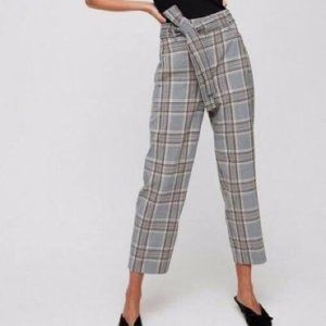 Wilfred Tie Front Plaid Check Pants Size 8 Medium Jallade